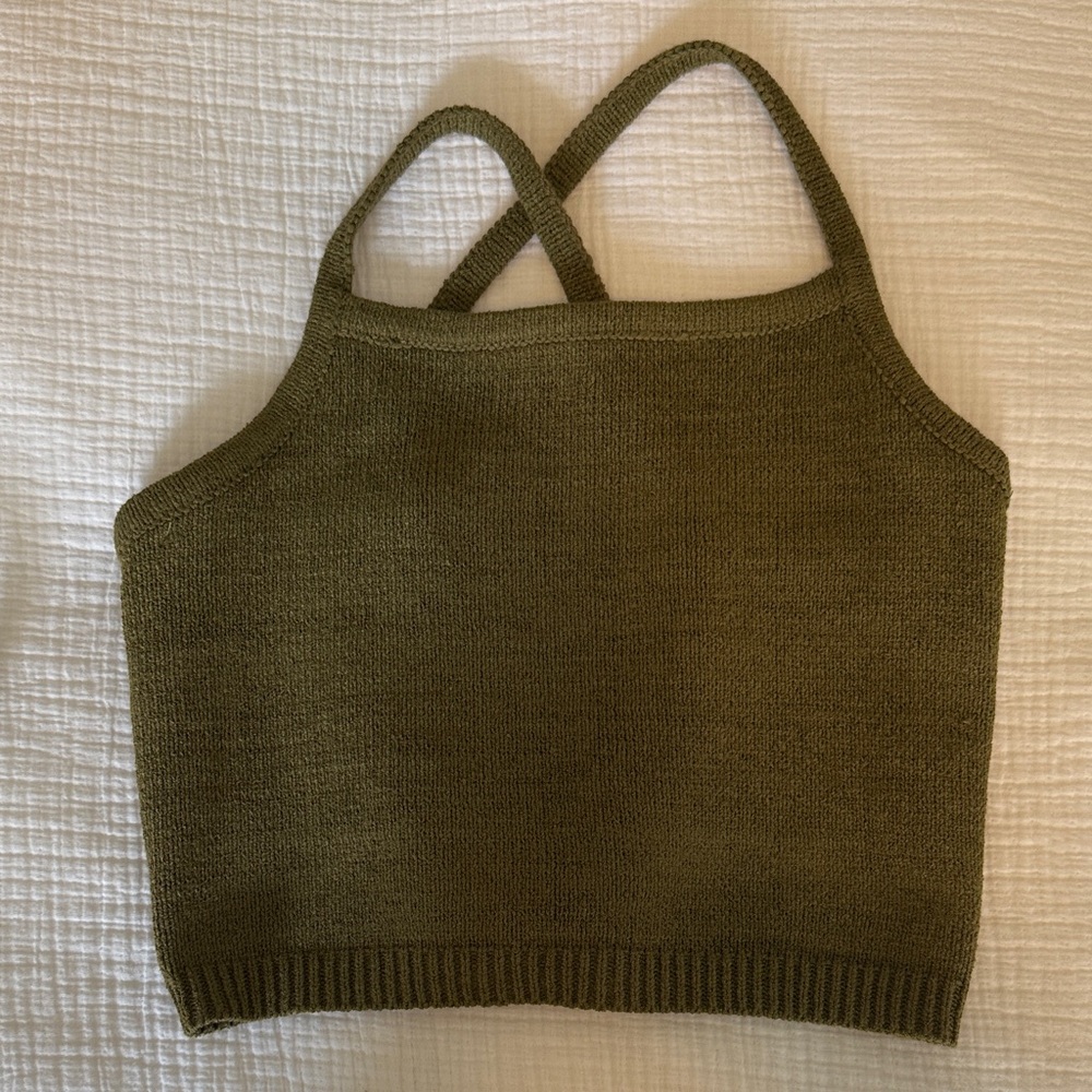 Olive Green Knit Women's Top